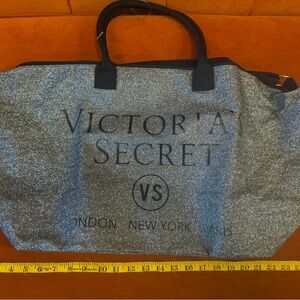 Victoria's Secret Glittery Silver Duffel Bag